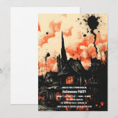 Spooktaculaire Dark Haunted House Halloween Party  Kaart (Voorkant / Achterkant)