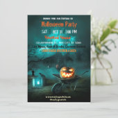 Spooktaculaire donkerbruine House Halloween Party Kaart (Staand voorkant)