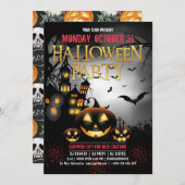 Spooktaculaire donkergehakt House Halloween Kaart (Voorkant / Achterkant)