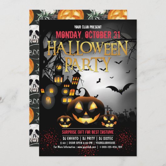 Spooktaculaire donkergehakt House Halloween Kaart (Voorkant / Achterkant)