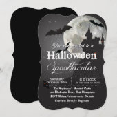 Spooktaculaire Eerie Dark Night Halloween Party Kaart (Voorkant / Achterkant)