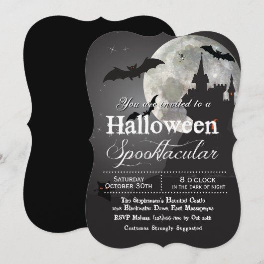 Spooktaculaire Eerie Dark Night Halloween Party Kaart (Voorkant / Achterkant)