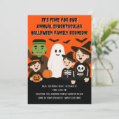 Spooktaculaire familie Halloween reünie uitnodigin Kaart (Staand voorkant)