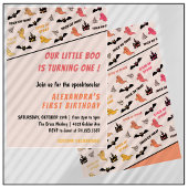 Spooktaculaire Ghost Pink Halloween 1e verjaardag Kaart