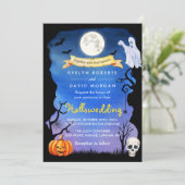 Spooktaculaire hallowedding Halloween Wedding Part Kaart (Staand voorkant)