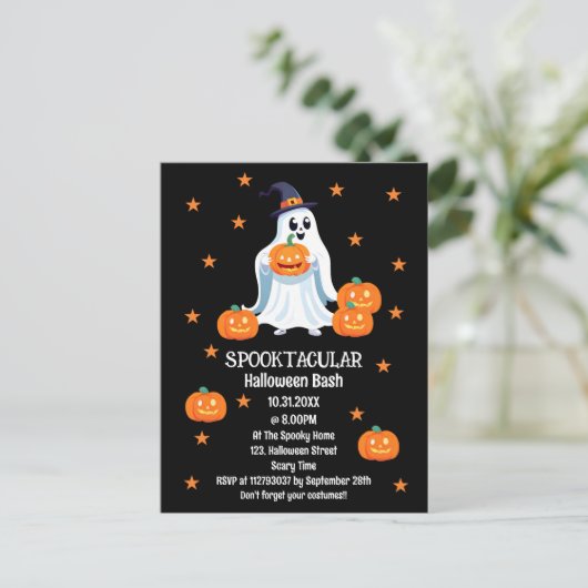 Spooktaculaire Halloween Bash Kinderen Briefkaart (Staand voorkant)