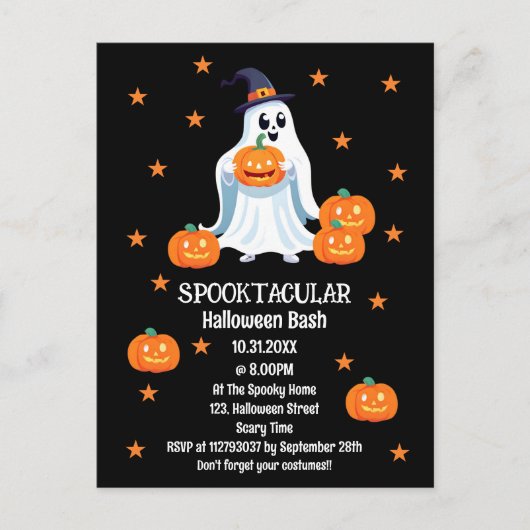Spooktaculaire Halloween Bash Kinderen Briefkaart (Voorkant)