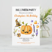 Spooktaculaire halloween Bash kinderen van Birthda Kaart (Staand voorkant)