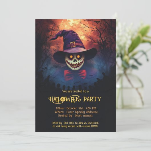 Spooktaculaire Halloween Bash-uitnodiging Kaart (Staand voorkant)