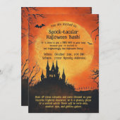 Spooktaculaire Halloween Bash-uitnodiging Kaart (Voorkant / Achterkant)