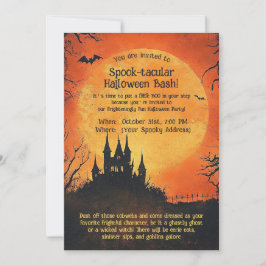 Spooktaculaire Halloween Bash-uitnodiging Kaart