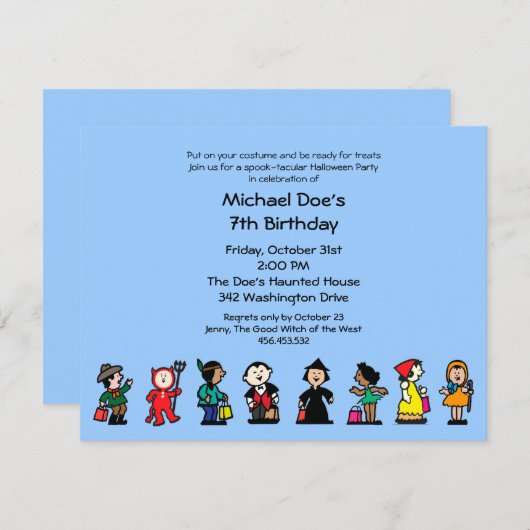 Spooktaculaire halloween Birthday Costume Party Kaart (Voorkant / Achterkant)