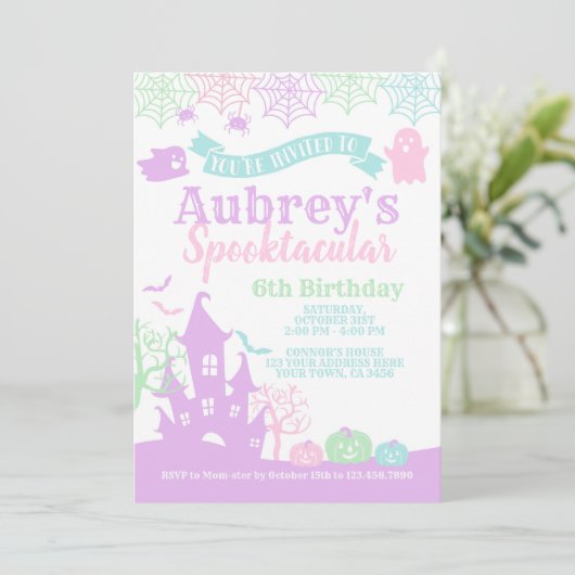 Spooktaculaire halloween Birthday Kaart (Staand voorkant)