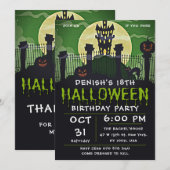 Spooktaculaire halloween Birthday Party Kaart (Voorkant / Achterkant)