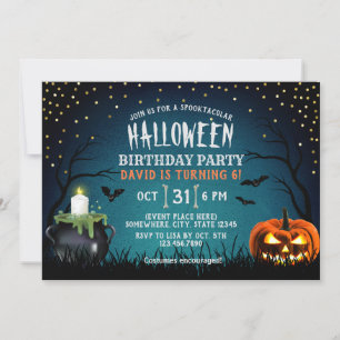 Spooktaculaire halloween Costume Birthday Party Kaart