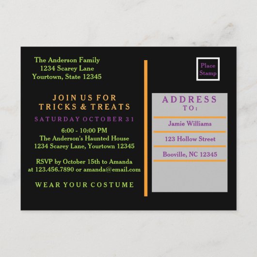 Spooktaculaire Halloween Custom Invitation Uitnodiging Briefkaart (Achterkant)