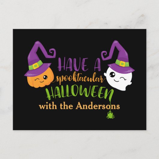 Spooktaculaire Halloween Custom Invitation Uitnodiging Briefkaart (Voorkant)
