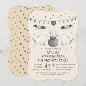 Spooktaculaire Halloween Ghost Birthday Party Invi Kaart (Voorkant / Achterkant)