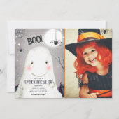 Spooktaculaire Halloween Ghost Boo Spider Verjaard Kaart (Voorkant)