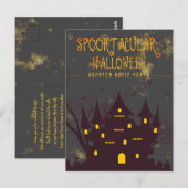 Spooktaculaire Halloween Haunch House Party Briefkaart (Voorkant / Achterkant)
