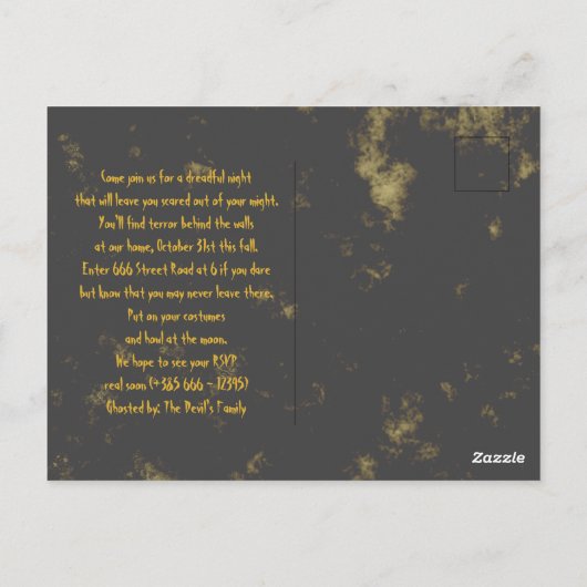 Spooktaculaire Halloween Haunch House Party Briefkaart (Achterkant)