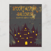 Spooktaculaire Halloween Haunch House Party Briefkaart (Voorkant)