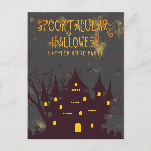 Spooktaculaire Halloween Haunch House Party Briefkaart (Voorkant)