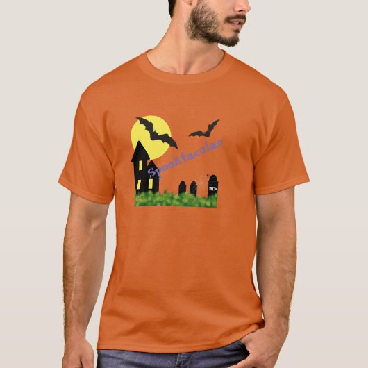 Spooktaculaire halloween House met Bats T-Shirt (Voorkant)
