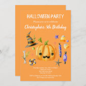 Spooktaculaire halloween kinderen Birthday Party O Kaart (Voorkant / Achterkant)