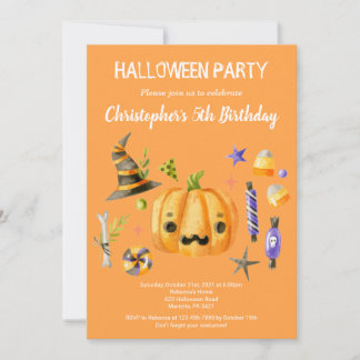 Spooktaculaire halloween kinderen Birthday Party O Kaart