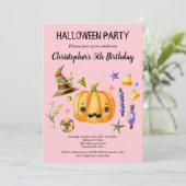 Spooktaculaire halloween kinderen Birthday Party r Kaart (Staand voorkant)