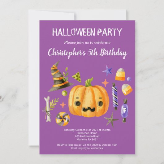 Spooktaculaire halloween kinderen van Birthday Par Kaart (Voorkant)