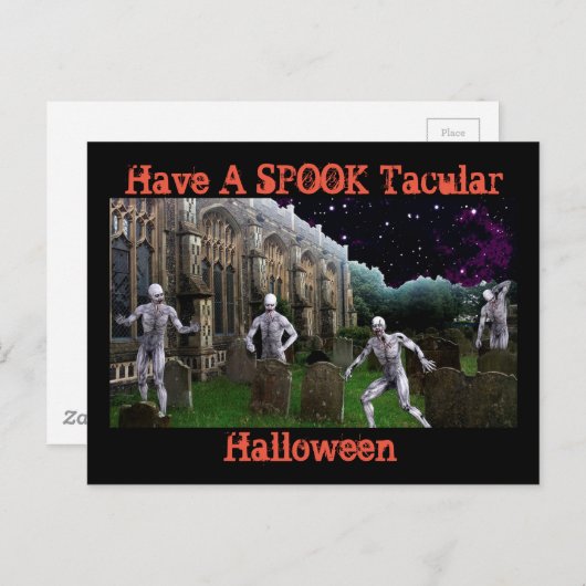 Spooktaculaire halloween met Zombies Briefkaart (Voorkant / Achterkant)