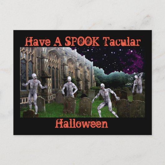 Spooktaculaire halloween met Zombies Briefkaart (Voorkant)