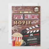 Spooktaculaire Halloween Movie Night Party Kaart (Voorkant)