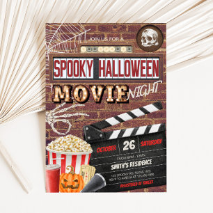 Spooktaculaire Halloween Movie Night Party Kaart