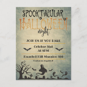 Spooktaculaire halloween nacht aankondigingskaart