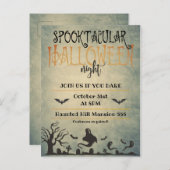 Spooktaculaire halloween nacht aankondigingskaart (Voorkant / Achterkant)