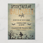 Spooktaculaire halloween nacht aankondigingskaart (Voorkant)