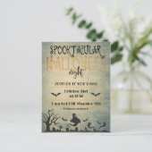 Spooktaculaire halloween nacht aankondigingskaart (Staand voorkant)