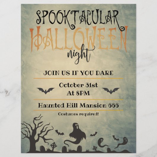 Spooktaculaire halloween nacht flyer (Voorkant)