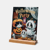 Spooktaculaire halloween-partij acryl bord (Hoek)