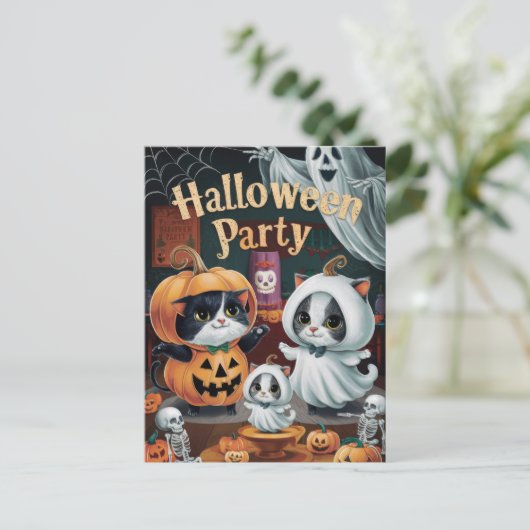 Spooktaculaire halloween-partij briefkaart (Staand voorkant)