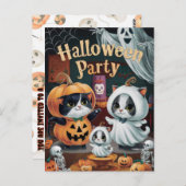 Spooktaculaire halloween-partij briefkaart (Voorkant / Achterkant)