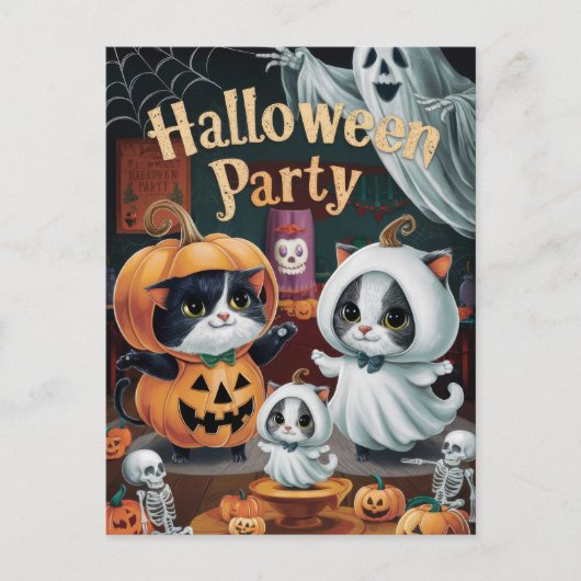 Spooktaculaire halloween-partij briefkaart (Voorkant)