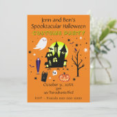 Spooktaculaire halloween-partij kaart (Staand voorkant)