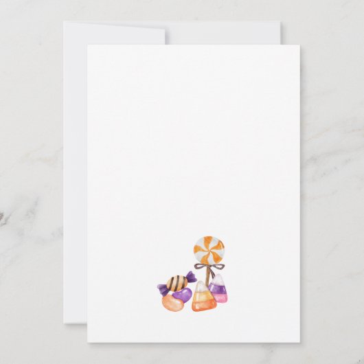 Spooktaculaire halloween-partij kaart (Achterkant)