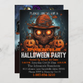 Spooktaculaire halloween-partij kaart (Voorkant / Achterkant)