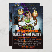 Spooktaculaire halloween-partij kaart (Voorkant / Achterkant)