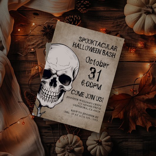 Spooktaculaire halloween-partij kaart